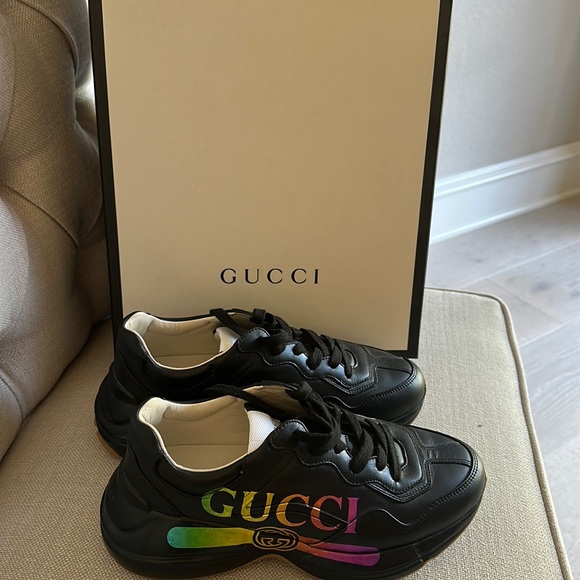 Gucci Rhyton iridescent logo shoe